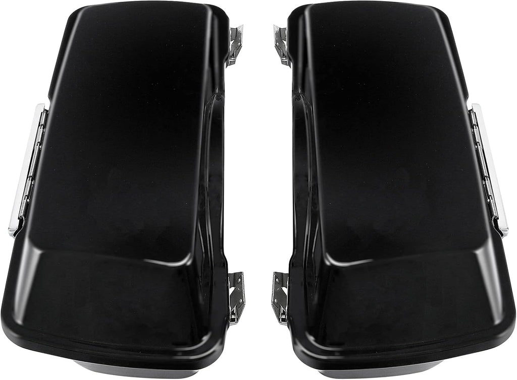 XFMT Motorcycle Matte Black Hard Saddlebags Saddle Bags Trunk W/Lids & Chrome Latches For Harley Touring Road King Street Glide Road Glide Electra Glide 1994-2013