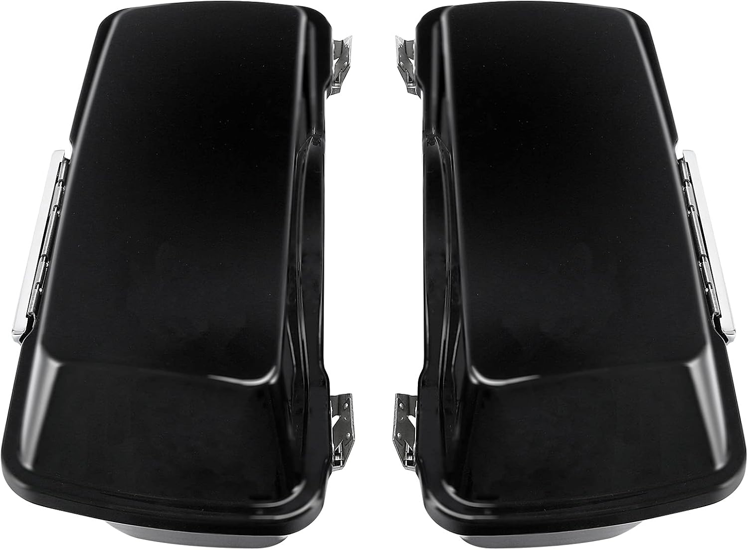 XFMT Motorcycle Matte Black Hard Saddlebags Saddle Bags Trunk W/Lids & Chrome Latches For Harley Touring Road King Street Glide Road Glide Electra Glide 1994-2013