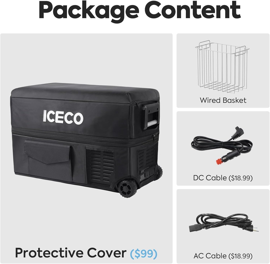 ICECO JP30 Pro 12 Volt Refrigerator, Portable Fridge Freezer Powered by SECOP Compressor, 31 Quart Car Fridge 12/24V DC 110~240 Volt AC, -4℉-68℉, Refrigerator for Car, Camping and Home Use