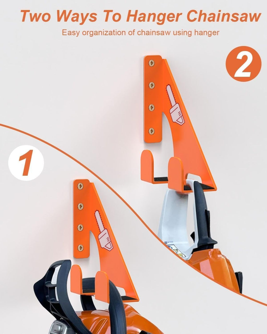 Chainsaw Holder -4 Pack- 180LB Heavy-Duty Alloy Steel Wall Mount Set, Chainsaw Accessories, Universal Fit for Stihl, Husqvarna, Echo Saws, Rust-Proof & Space-Saving Design (Garage, Workshop)