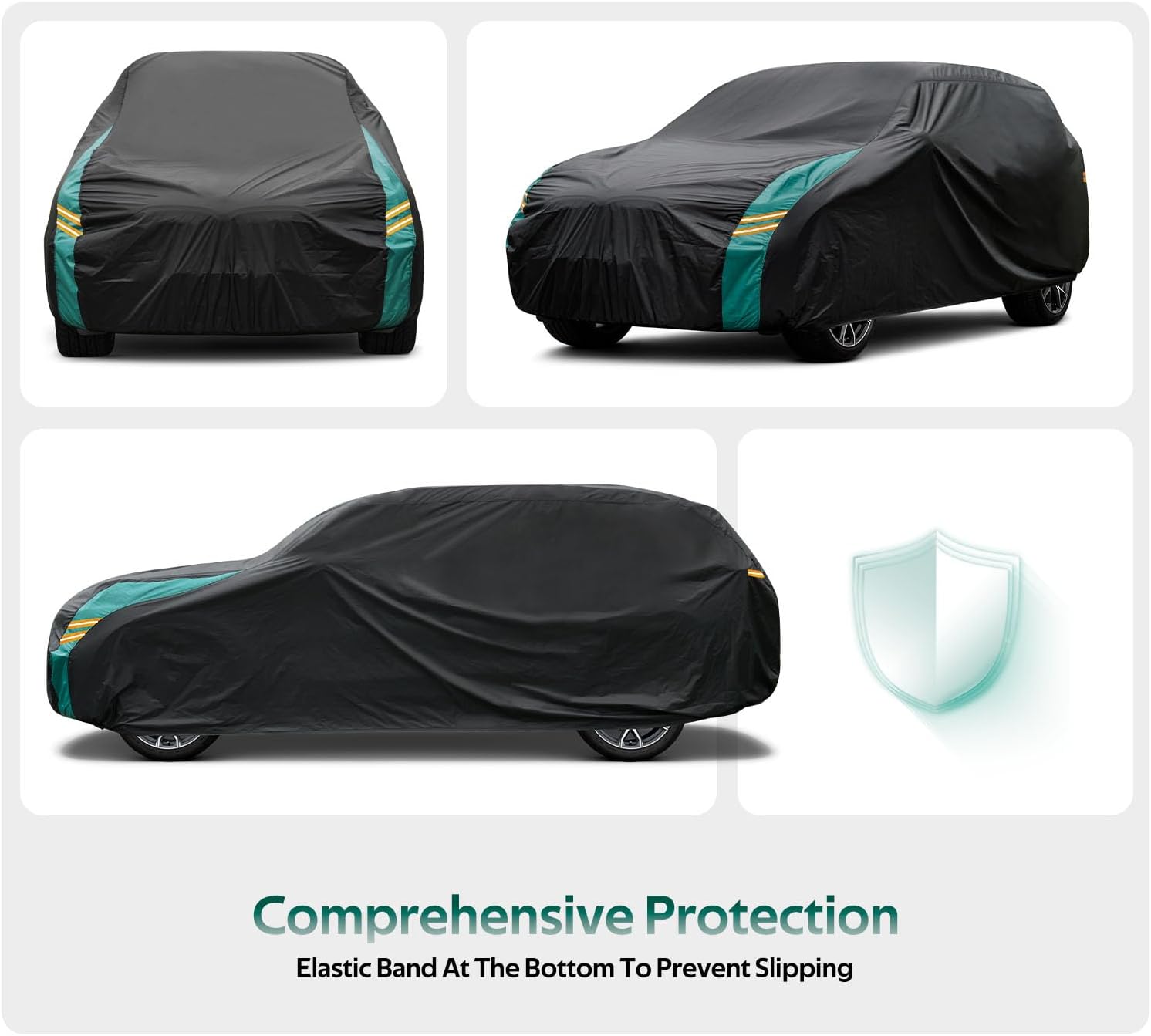 Jeep Wrangler Car Cover 4 Door Fits Sahara Rubicon Unlimited Sport JK JL. Jeep Wrangler Car Cover 4 DR for All Weather, Outdoor Waterproof, Windproof, UV-Resistant, Dustproof