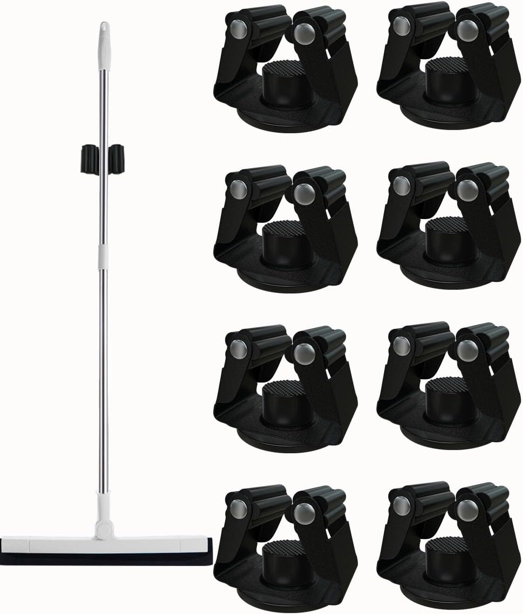 Magnetic Broom Holder Heavy Duty, Magnetic Broom and Mop Organizers for Fridge - Magnet Waterproof Mop Broom Holder for Garage Kitchen Laundry Work Shop - 8 Pack