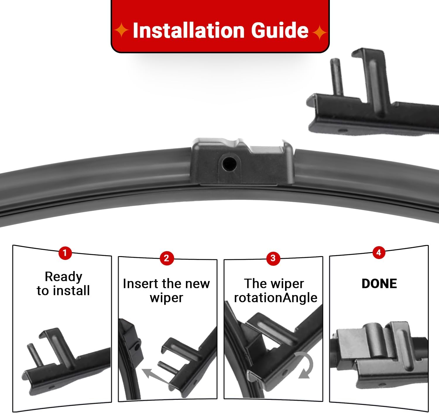 Windshield Wiper Blades Replacement for BMW X3 2011 2012 2013 2014 2015 2016 2017 Original Factory Quality Front Rear Wipers Blade Set for My Car - 26" 20" 13" (Pack of 3)