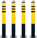 Safety Bollard, Driveway Barrier, Parking Stopper for Garage, Steel Car Parking Protection Posts, Caution Cones, Perfect for Traffic-Sensitive Area(Yellow A(4PCS))