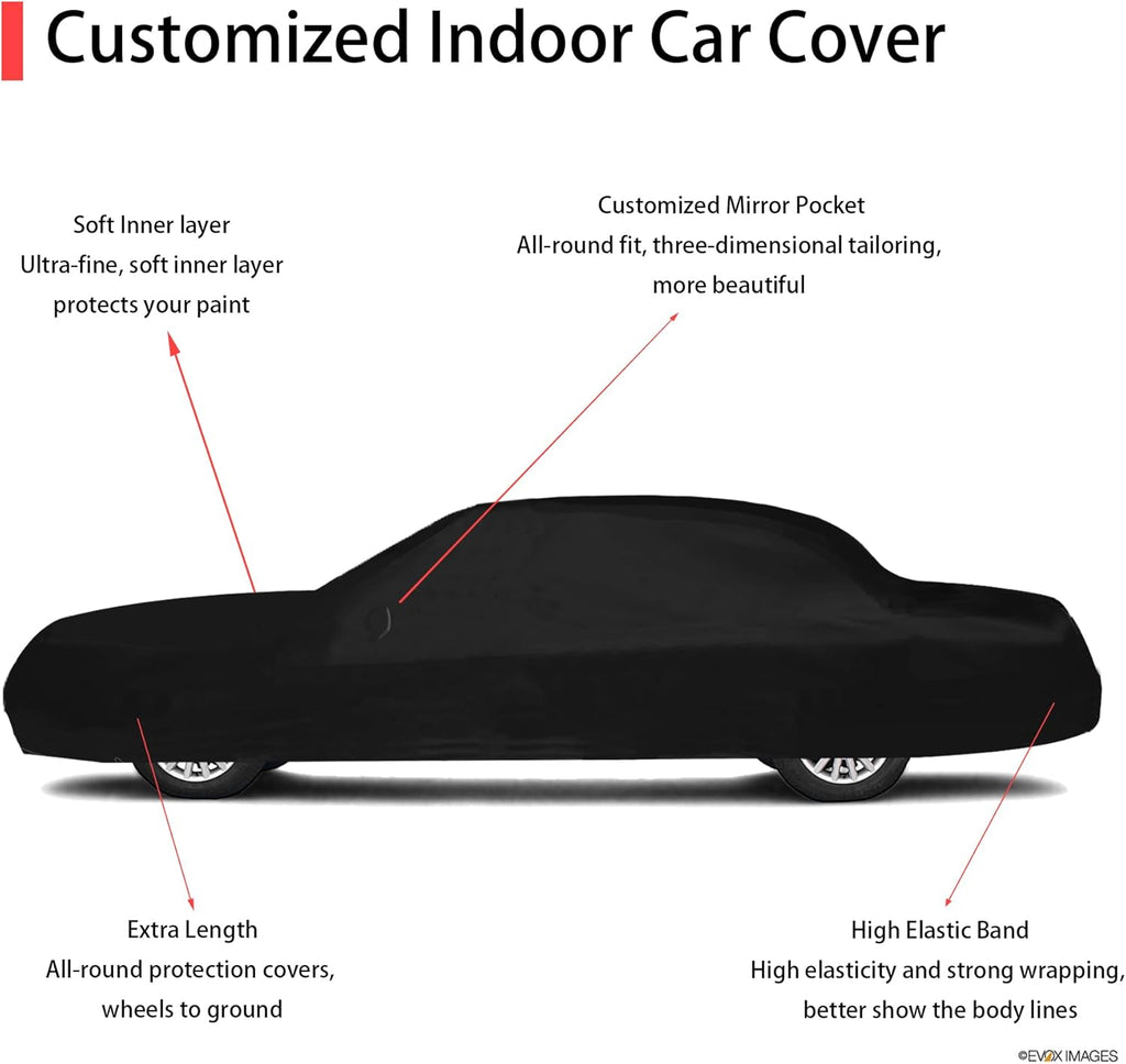 Soft Stretch Classic Car Cover Custom-fit for Lincoln Town Car 2001–2011 with Extended Wheelbases Full-Size Sedans Accessories for Indoor Underground Garage Car Show & Storage Dust Protection 221.in