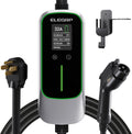 ELEGRP Level 2 EV Charger for Home, 32 Amp, ETL Certified, PBE & LCD Technology, 25ft J1772 Cable with NEMA 14-50 Plug, Plug and Play, 240V for BEVs/PHEVs