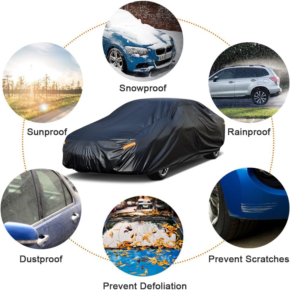 Kayme 7 Layers Car Cover Custom Fit for Honda S2000 (1999-2009) Waterproof All Weather for Automobiles, Outdoor Full Cover Rain Sun UV Protection.
