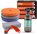 SPTA Buffing Polishing Pads Kits, with 3Pcs 5.5 Inch Polishing Pads,16oz Polishing Pad Cleaner, 2 Microfiber Towel and 1 Pad Cleaning Brush, All for Car Buffer Polisher, Polishing and Buffing