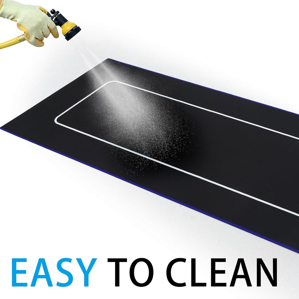 Motorcycle Mat 78 x 31 Inch Garage Floor Rug Washable Parking Mats for Garage Floors Non Slip Oil Absorbent Pad Rubber Backing Layer Protects Floor from Spills Drips Stains(Basic Style)