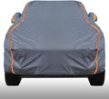 KEYOOG Universal Waterproof Heavy Weight Full Car Covers, Fit Pickup, All Weather, Outdoor Full Cover Weatherproof UV Sun Protection Snow Dust Storm Resistant with PEVA Cotton, Fit Length 180"-206"
