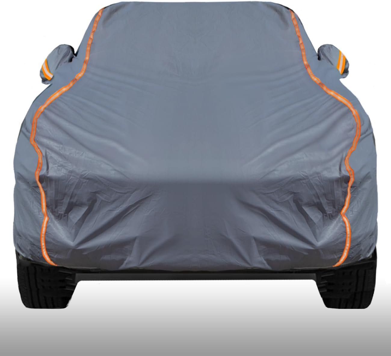 KEYOOG Universal Waterproof Heavy Weight Full Car Covers, Fit Pickup, All Weather, Outdoor Full Cover Weatherproof UV Sun Protection Snow Dust Storm Resistant with PEVA Cotton, Fit Length 180"-206"