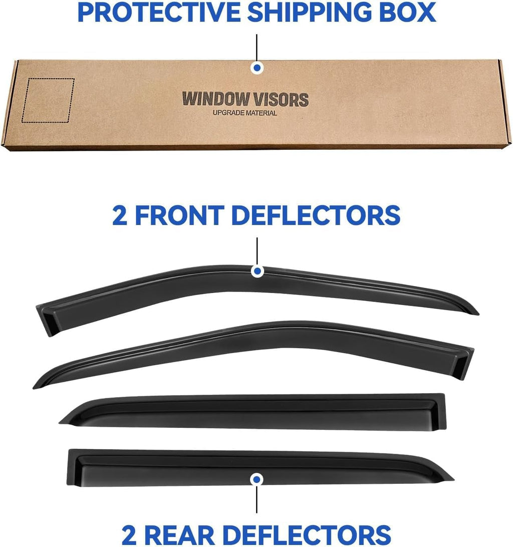 Window Visors Rain Guards for 2018 2019 2020 2021 2022 2023 2024 Nissan Kicks, Out-Channel Window Vent Wind Deflectors Visors Shades for 18-24 Kicks