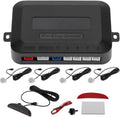 Motoforti Universal Car Auto Vehicle Reverse Backup Radar System Reverse Parking Sensors Alarm Buzzer Reminder Distance Detection Silver Tone 4Parking Sensors