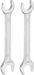 HARFINGTON 2pcs Double Open End Wrench 13mm x 14mm Metric 15 Degree Offset Angle Small Flat Head Wrench Galvanizing Open Ended Spanner for Automotive Repair Furniture Assembly