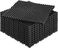 VEVOR Interlocking Drainage Mat, 12” x 12” Modular Interlocking Cushion, 12 Pcs Splicing Drainage Mats, Non-Slip Black PP Drainage Floor Tile and Shower Mat, for Garage, Garden, Kitchen & Outdoor