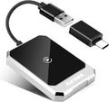 Wireless CarPlay Adapter for iPhone - Plug & Play Wired to Wireless Apple CarPlay Adapter, Fast Auto Connect, Stable & No Delay, Mini Wireless CarPlay Dongle for Cars from 2016 and iPhone iOS, Silver