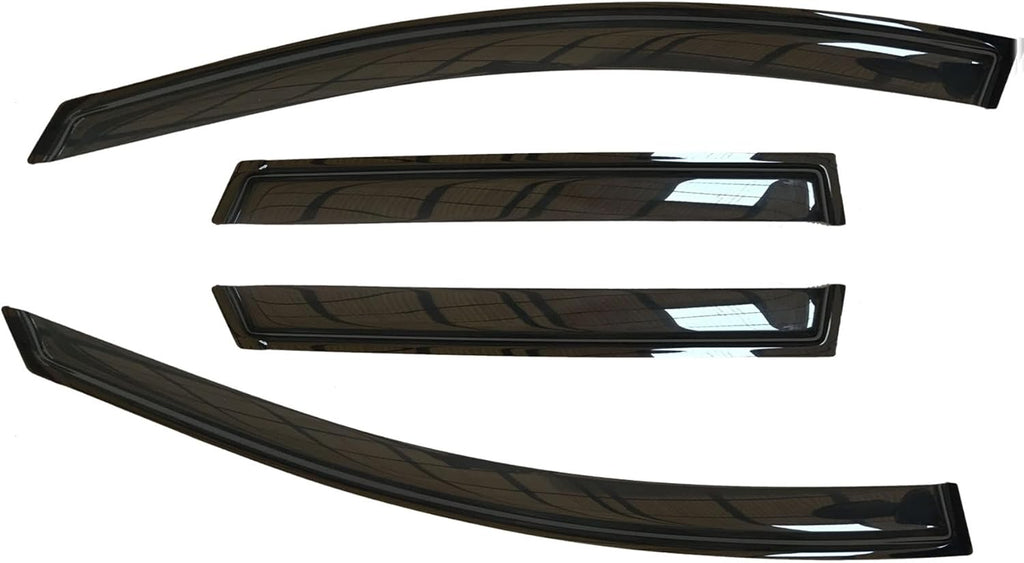 4pcs Outside Mount Style Window Rain Guards Durable Side Window Wind Deflectors Dark Smoke Vent Window Visors Fit for 2010-2018 Ford Taurus