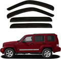 4pcs Front+Rear Smoke Tint Sun/Rain Guard Outside Mount Tape-On Vent Window Visors Compatible with 08-13 Liberty KK