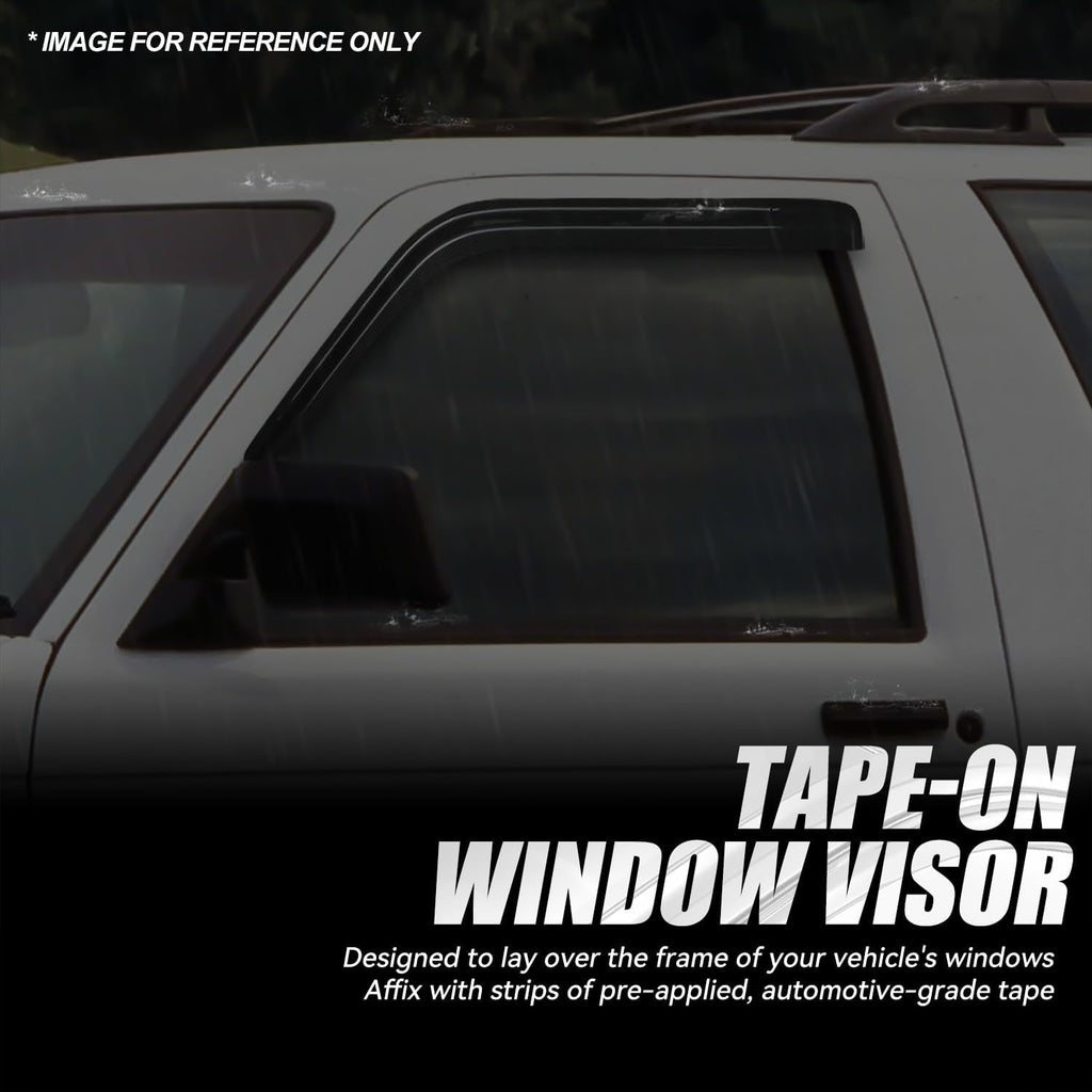 Auto Dynasty 2Pcs Carbon Fiber Pattern Window Visors Compatible with 1988-2002 Chevy Tahoe Blazer GMC Yukon C/K 1500 2500 3500 2-Door Fleetside, Tape-On Window Deflectors Rain Guards Side Vent Shade