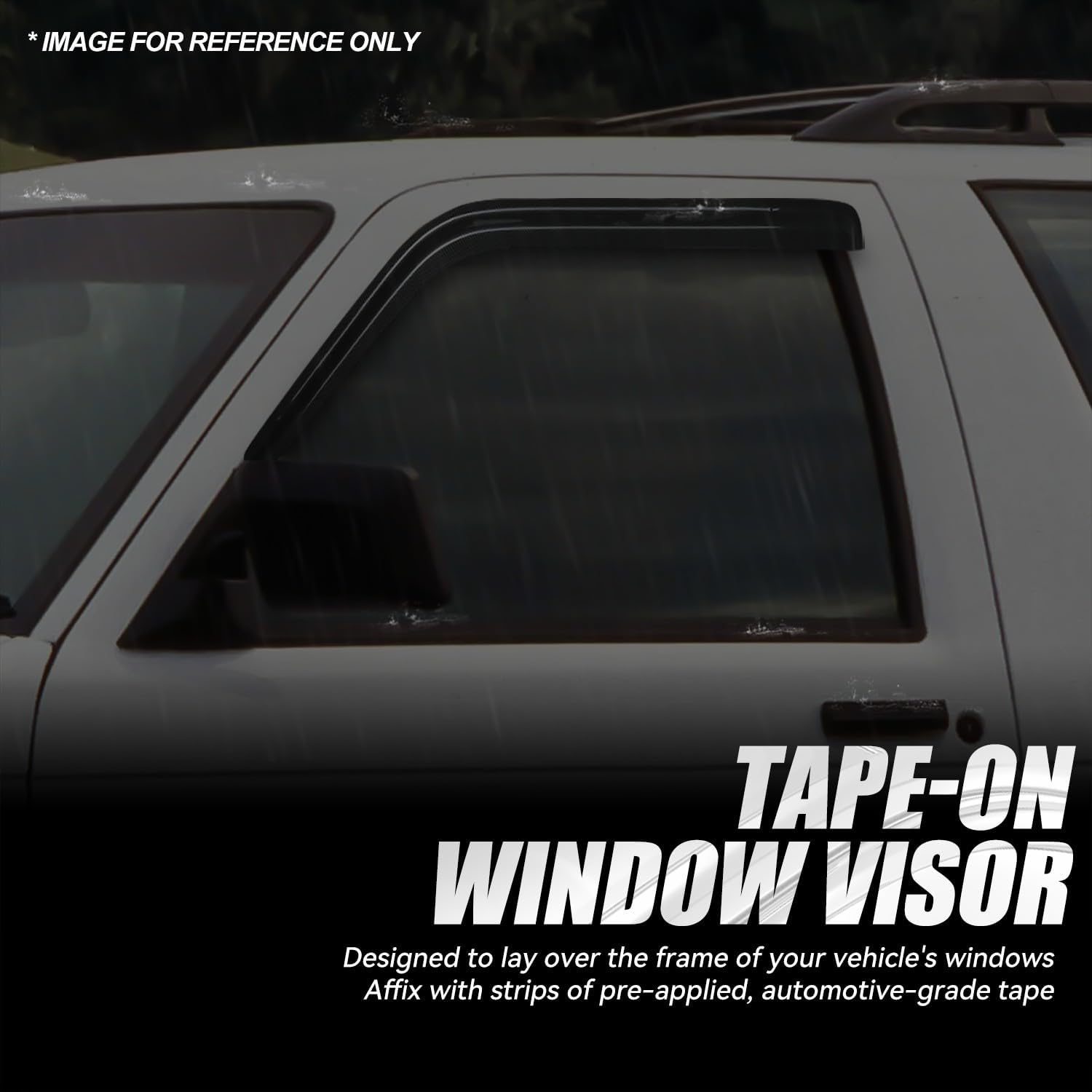 Auto Dynasty 2Pcs Carbon Fiber Pattern Window Visors Compatible with 1988-2002 Chevy Tahoe Blazer GMC Yukon C/K 1500 2500 3500 2-Door Fleetside, Tape-On Window Deflectors Rain Guards Side Vent Shade