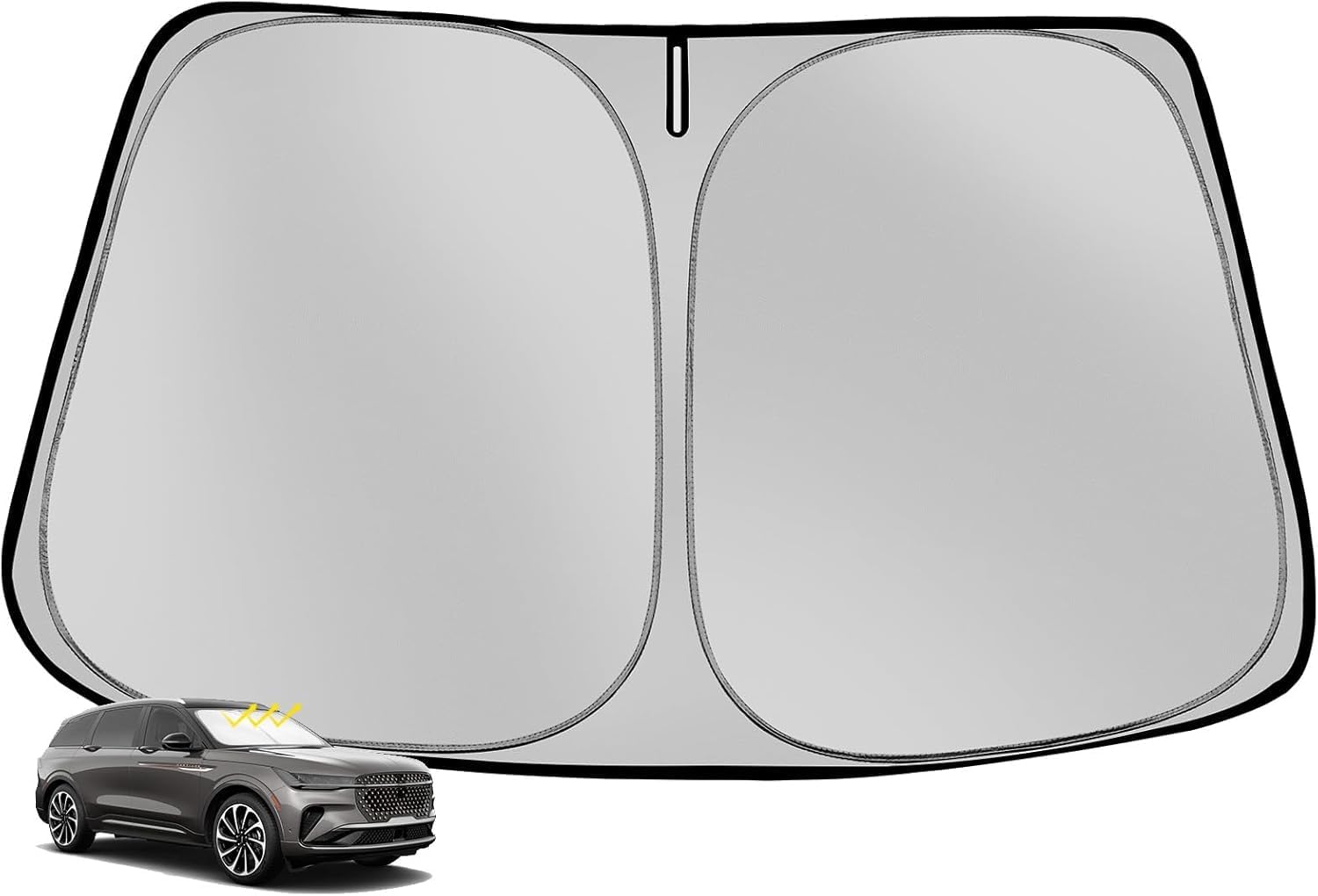 Windshield Sun Shade for 2024-2025 Lincoln Nautilus Foldable Sun Sunshade for Car Front Window Blocks UV Rays and Heat Automotive Interior Protector Custom Fit Accessories