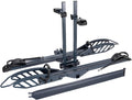 CyberRack E2 Hitch 2 E-Bike Rack with Ramp,200 lbs Capacity Electric Bike Carrier Foldable Platform Mount, Up to 5-inch Fat Tire Bicycle for 2'' Receiver Cars Trucks SUVs Minivans RV, Trailer
