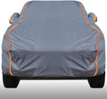 KEYOOG Universal Waterproof Heavy Weight Full Car Covers, Fit Pickup, All Weather, Outdoor Full Cover Weatherproof UV Sun Protection Snow Dust Storm Resistant with PEVA Cotton, Fit Length 213"-237"