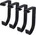 4-Pack Heavy Duty Add-On Flat Hook Accessory for Garage Ceiling and Wall Storage, Alloy Steel, Black - Suitable for FLEXINOUMTS Racks