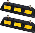 Parking Stopper for Garage Parking Aid 2 Pack Block, Car Truck Curb Floor Parking Lot Wheel Tire Stops Bumpers with Bolt Installation, Rubber Vehicles Aid Gadgets