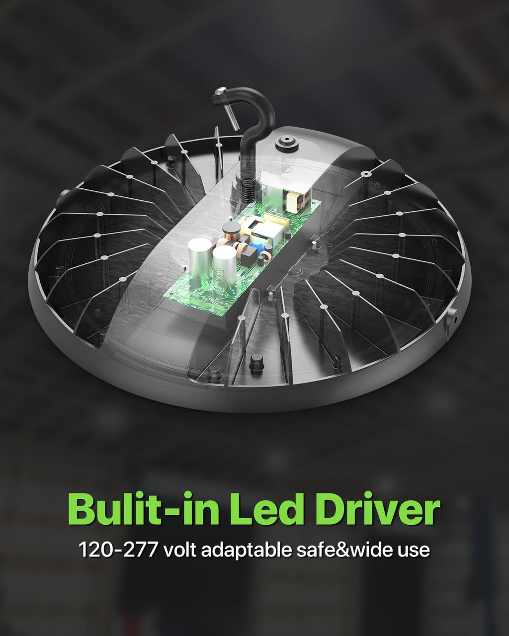 150W UFO LED High Bay Light 6-Pack 150LM/W 22,500LM High Bay Led Shop Lights 100-277V IP65 Waterproof Commercial Warehouse Lighting Fixture 5000K Daylight for Garage, Workshop, Factory, Gym
