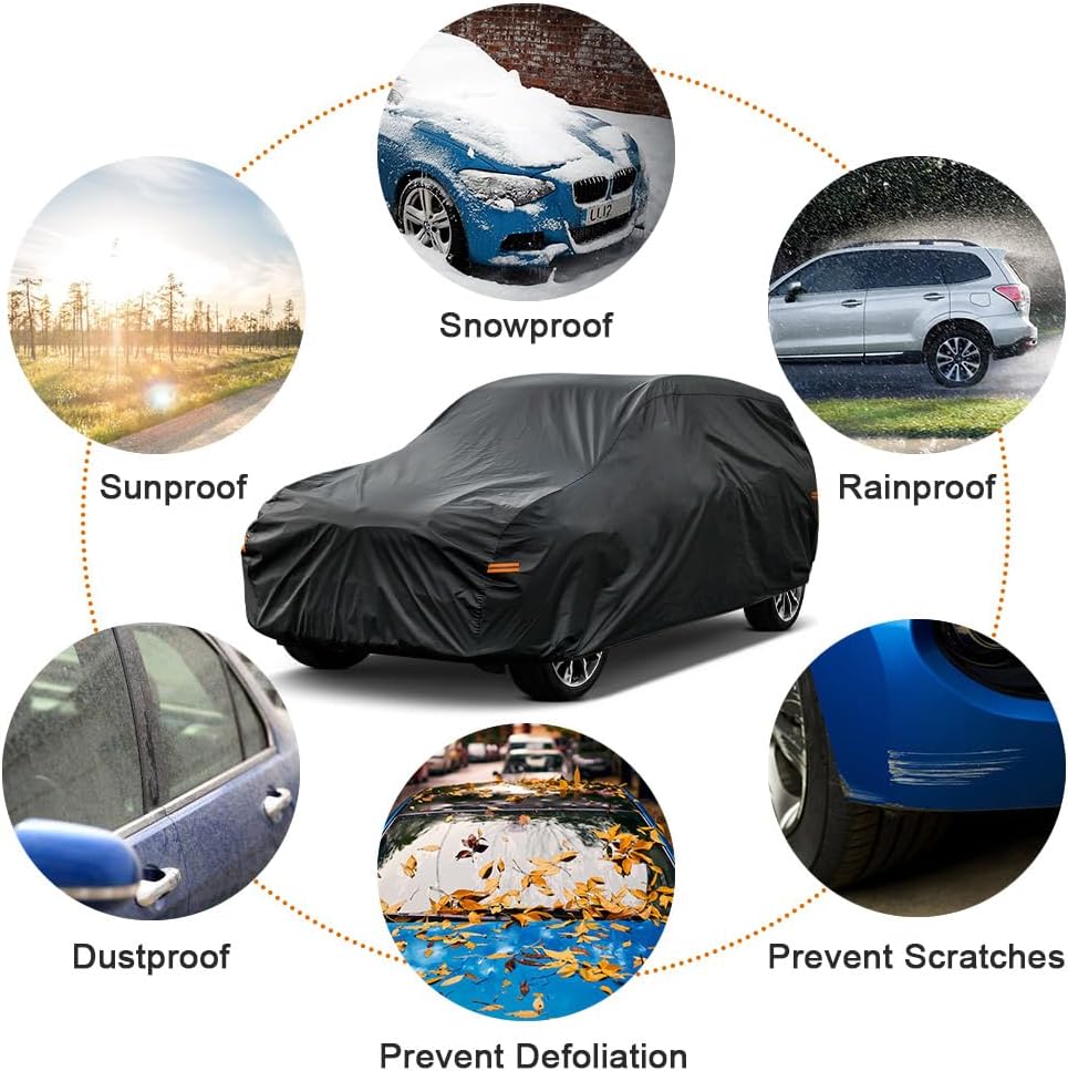 Kayme 7 Layers SUV Car Cover Custom Fit for GMC Yukon XL (2000-2025) Waterproof All Weather for Automobiles, Outdoor Full Cover Sun UV Rain Protection.