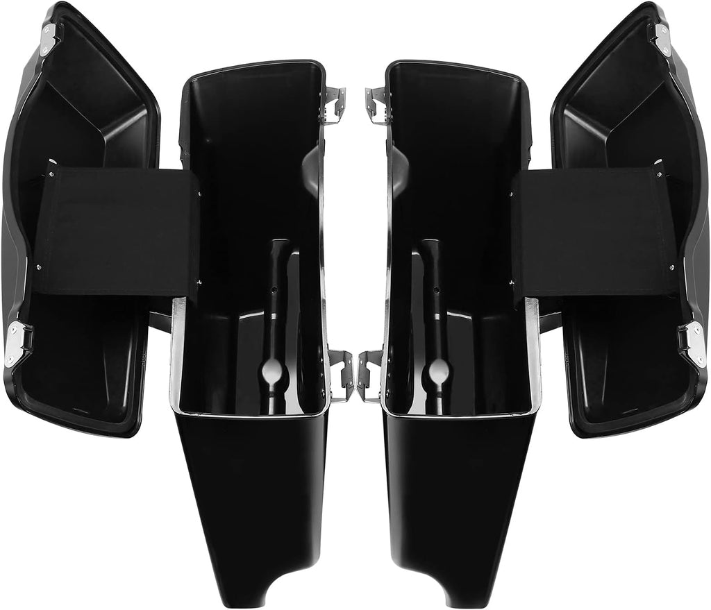 XFMT Motorcycle Stretched Saddlebags 5" Extended Hard Saddle Bags For Harley Touring Road King Street Glide Road Glide Electra Glide Ultra Classic 1993-2013