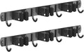 2 Pack Mop and Broom Holder Wall Mount, Non-slip Broom Hanger Wall Mount, Heavy Duty Mop Broom Organizer for Kitchen Garden Garage Laundry Room Wall Decor Organization and Storage Black 3R4H
