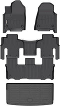 GINOWY- Floor Mats & Cargo Liner for Jeep Wagoneer 2022-2025,8 Passenger, TPE All Weather Car Mats, Custom Fit Trunk Mat Waterproof Floor Liners Accessories Black