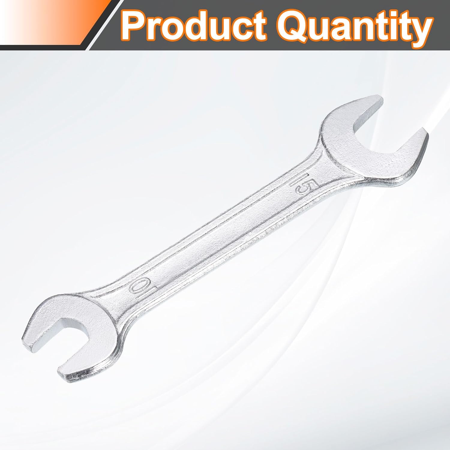 HARFINGTON Double Open End Wrench 10mm x 15mm Metric 15 Degree Offset Angle Small Flat Head Wrench Galvanizing Open Ended Spanner for Automotive Repair Furniture Assembly