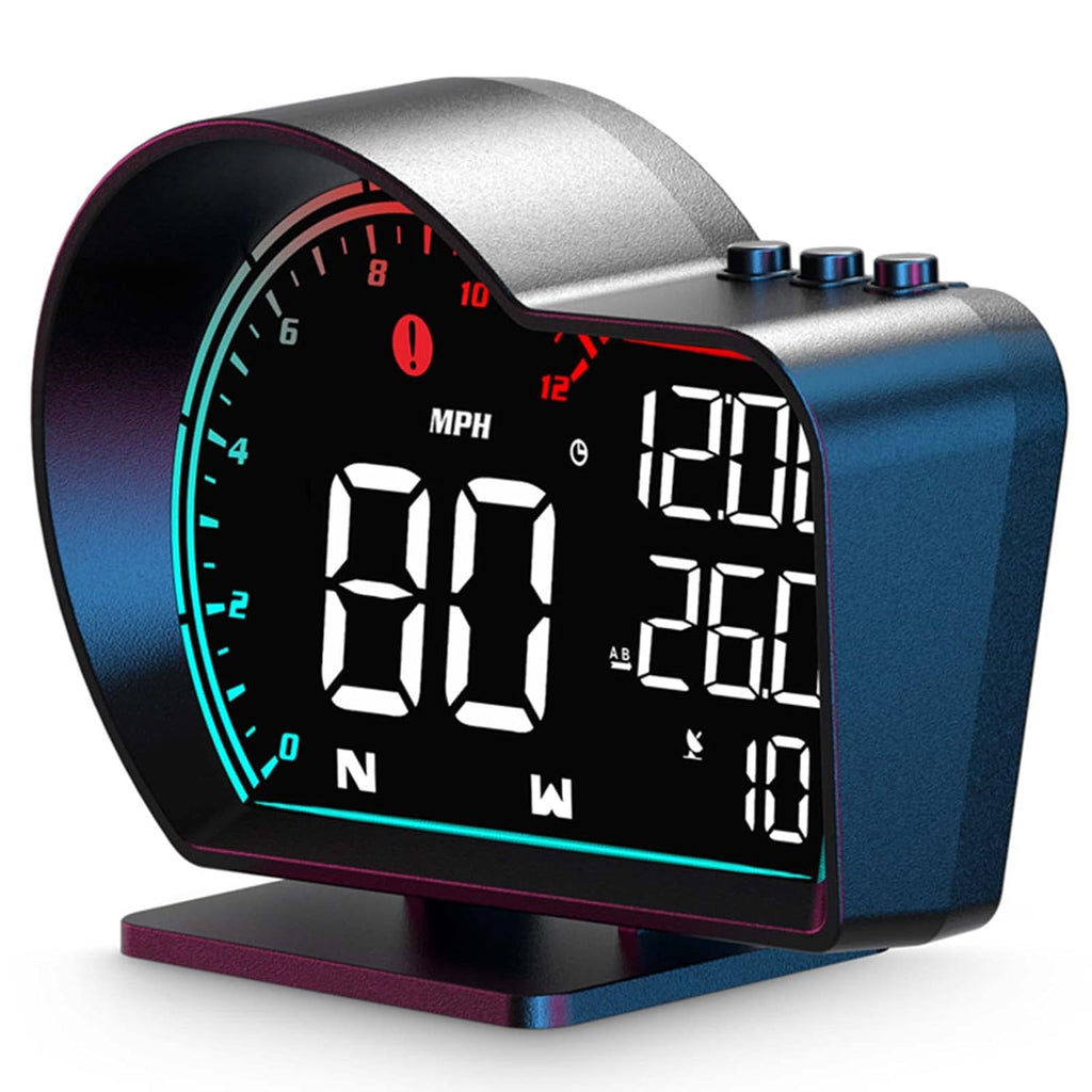 ACECAR Digital GPS Speedometer Universal Car Head Up Display with Speed MPH Compass Direction Fatigue Driving Reminder Driving Distance Altitude Overspeed Alarm HD Display HUD for All Vehicle