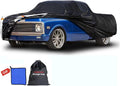 C10 Truck Cover Custom Fit 1960-2002 Standard/Extended/Crew Cab SB (6.5'-6.6') with Door Zipper, 12 Layers Outdoor Pickup Truck Cover Waterproof All Weather, for Wind Dust Rain UV Protector.