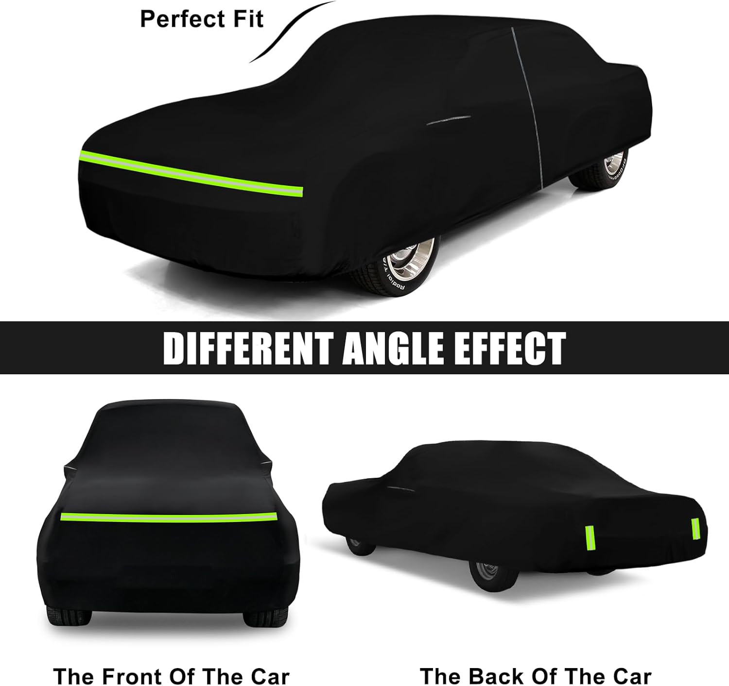 Waterproof Car Cover Compatible with Chevrolet Camaro 1967-1973, Oxford Black All Weather Classic Car Covers with Inner Cotton for Snow Rain Paint Protection(RS/SS/Z28)