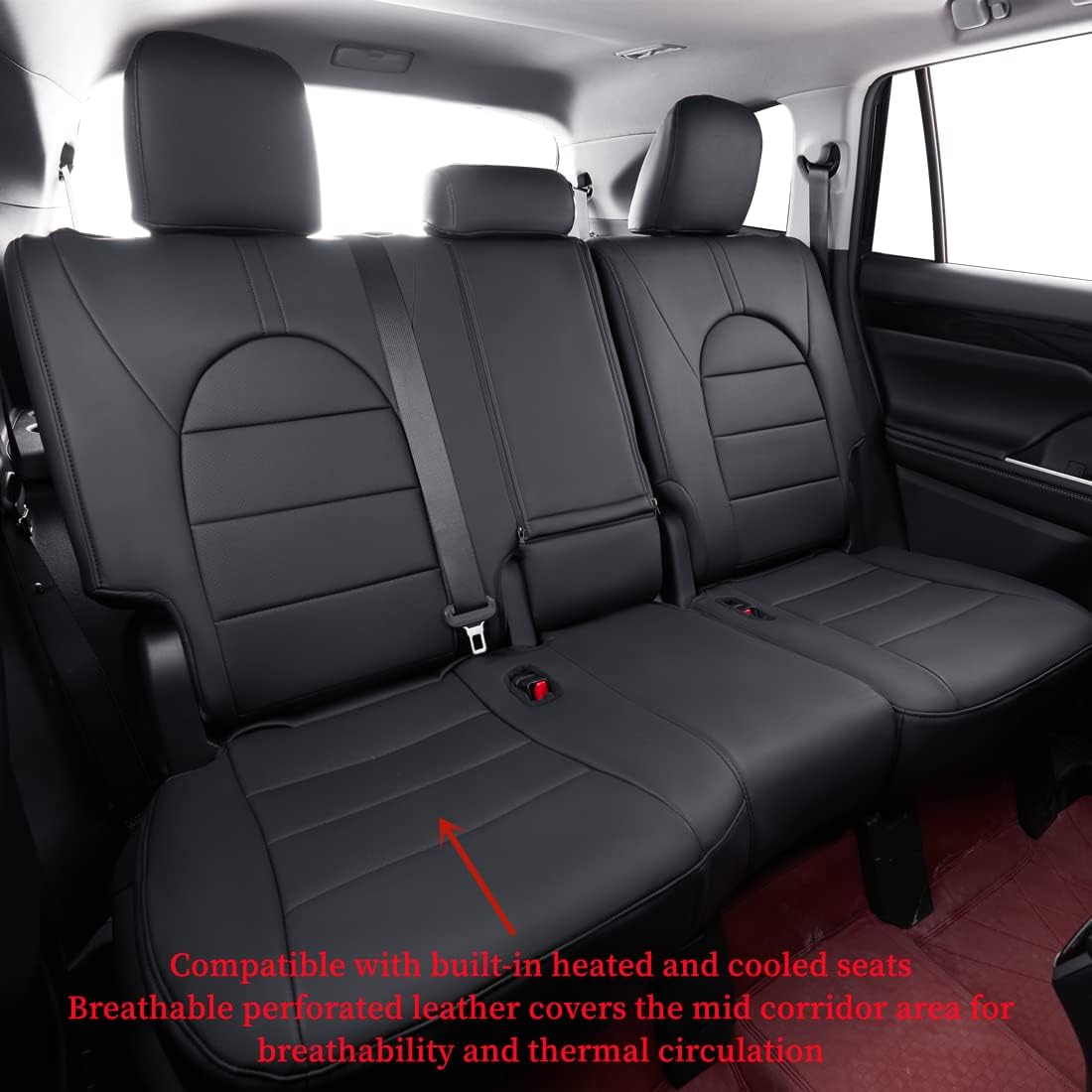 coverdream Camry Seat Covers Custom Fit for 2018-2024 Toyota Camry L LE SE SE Nightshade,Full Coverage Waterproof Leatherette Car Seat Protector (Full Set,Black)