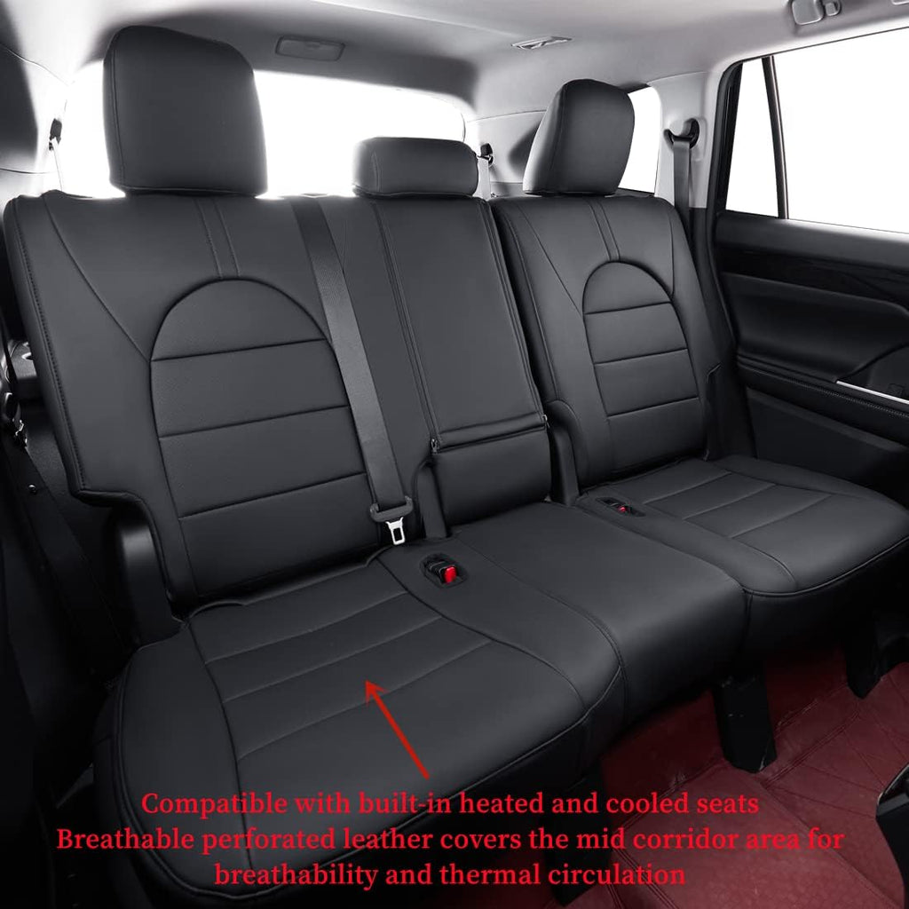 coverdream Custom Seat Covers Compatible with Select Toyota Camry XLE, XSE, XLE V6, XSE V6 2018 2019 2020 2021 2022 2023 Models - Leatherette (Black,Full Set)