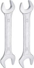 HARFINGTON 2pcs Double Open End Wrench 13mm x 15mm Metric 15 Degree Offset Angle Small Flat Head Wrench Galvanizing Open Ended Spanner for Automotive Repair Furniture Assembly