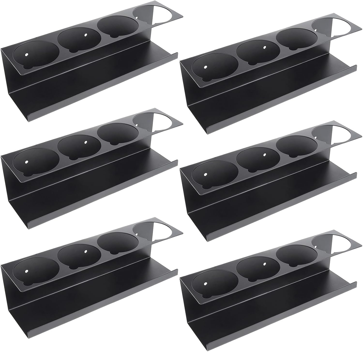 RealPlus Aerosol Spray Can Holder Rack Organizer, 4 Can Spray Bottle Holder Heavy-Duty Steel Wall Mounted for Garage and Workspace, Pack of 6
