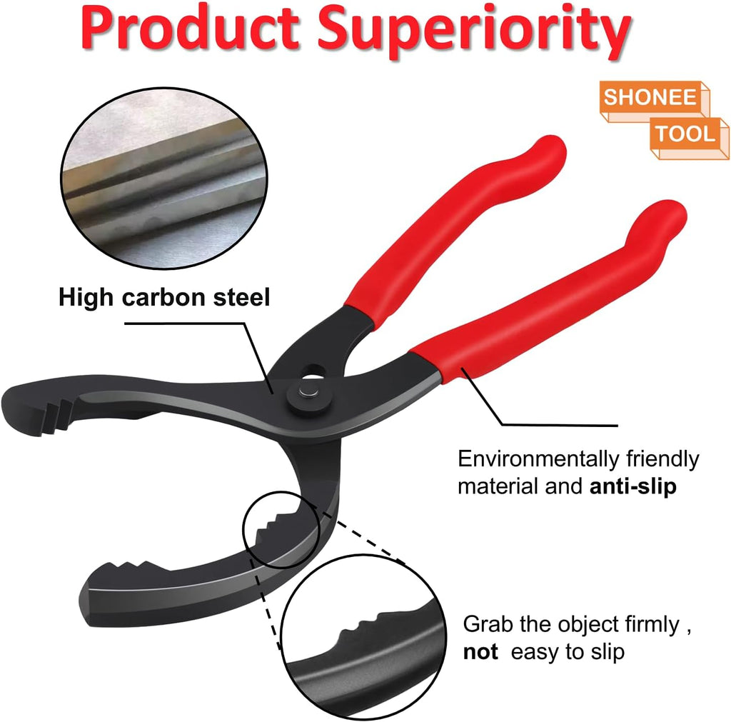 Oil Filter Wrench (L:12", Jaw Capacity: 60mm to 102mm), Automotive Oil Filter Removal Tool for Oil Change, Adjustable Fuel Filter Wrench Plier (1 Set)