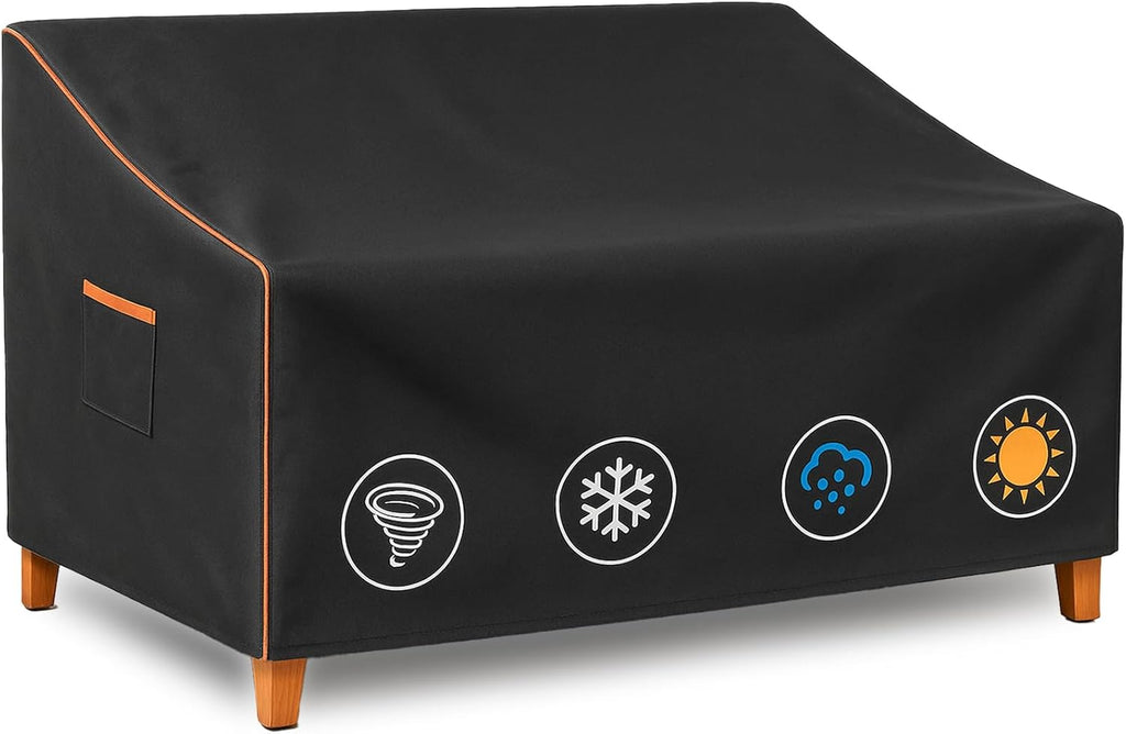 Outdoor Sofa Cover, Waterproof Patio Furniture Cover 80W x 42D x 33H inches Heavy Duty 600D Oxford Fabric Black