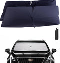 Windshield Sun Shade Umbrella for 2017-2025 Cadillac XT5 Accessories: Custom Fit 240T Silver, Double Thickened, Foldable Sunshade Window Sun Visor, Ultimate 99% UV Blocking for Luxury, Premium, Sport