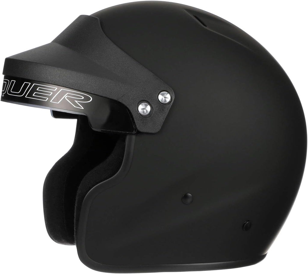 Conquer Snell SA2020 Approved Open Face Auto Racing Race Car Helmet - Adult | Men | Women | Youth - ( Black / White / Silver )