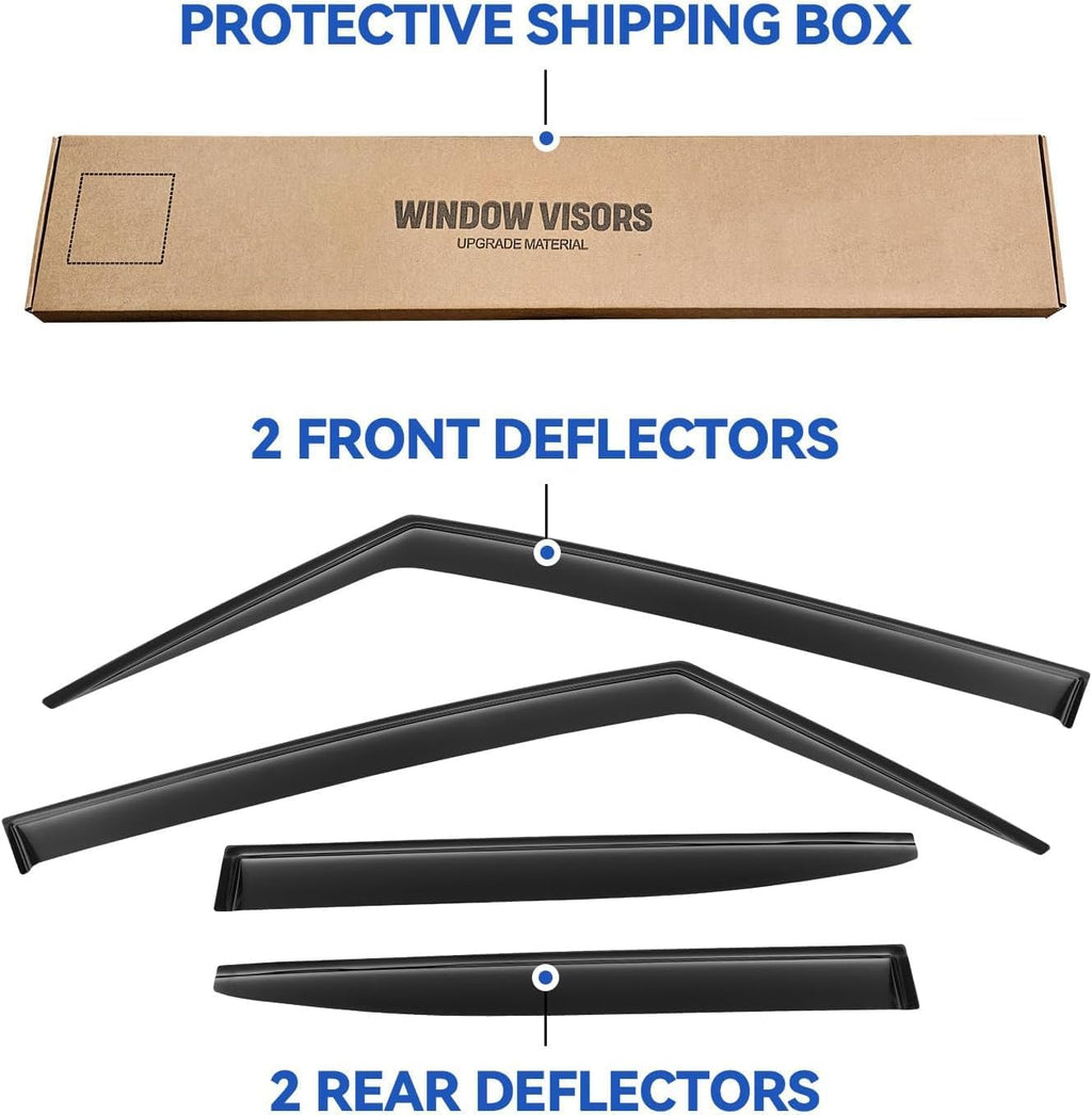 Window Visors Rain Guards Shield for Jeep Renegade 2015-2024, Out-Channel Window Vent Wind Deflectors Visors Shades for 15-24 Renegade