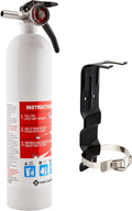 First Alert Marine1 Fire Extinguisher, UL Rated 1-A:10-B:C, White, FE1A10GR with Metal Bracket Bundle