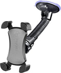 ToughTested Mammoth Windshield Mobile Mount, Double-Ribbed Gooseneck Arm, Expandable Claw Grip Holder with 360 Degree Rotation, Extra Large Suction Cup, Quick Release Button