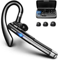 Bluetooth Headset, Wireless Bluetooth Earpiece with mic Trucker Headset for Phone Case Office Phones Built-in Microphone Headphones Manos Libres Noise Cancelling(Black+Silver)